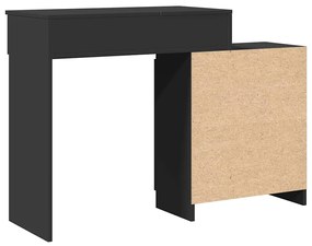 vidaXL Μπουντουάρ με LED Σετ Μαύρο 115x37x110,5 εκ.