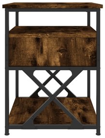 vidaXL Κομοδίνο Καπνιστή Δρυς 40 x 42 x 55 εκ. από Επεξεργασμένο Ξύλο