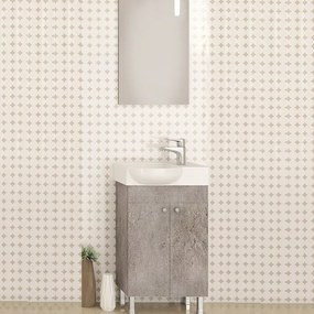 Drop Litos 45x32 Granite - Έπιπλο Μπάνιου Με Νιπτήρα &amp; Καθρέπτη - Δεξιά