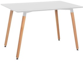 ΤΡΑΠΕΖΙ MINIMAL HM8581.01 ΛΕΥΚΟ MDF-ΠΟΔΙΑ ΟΞΙΑ ΣΕ ΦΥΣΙΚΟ ΧΡΩΜΑ- 120Χ60X74Υεκ.