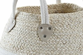 Καλάθι DKD Home Decor Λευκό Φυσικό Φυσική ίνα 37 x 37 x 25 cm