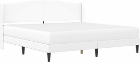 vidaXL Σκελετός κρεβατιού με στρώμα Λευκό 200 x 200 cm Τεχνητό Δέρμα
