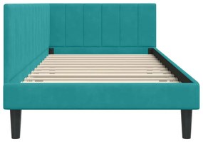 vidaXL Κρεβάτι Γωνίας με κεφαλάρι Τιρκουάζ 90 x 200 cm Βελούδο