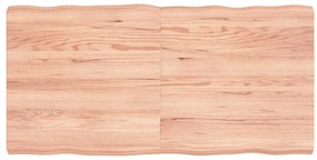 vidaXL Επιφ Τραπεζιού Αν Καφέ 120x60x(2-6)εκ.Ακατέργ. Μασίφ Ξύλο Δρυός