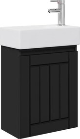 vidaXL Μονάδα μπάνιου με βρύση Μαύρο 45,5 x 25,5 x 84 εκ