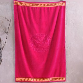 Πετσέτα Θαλάσσης Βελουτέ Poseidon Fuchsia Ρυθμός Θαλάσσης 85x160cm 100% Cotton