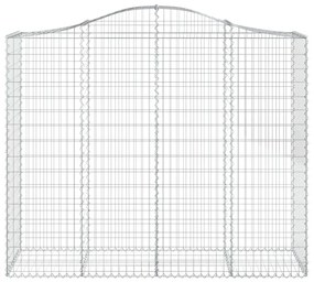 Συρματοκιβώτια Τοξωτά 13 τεμ. 200x50x160/180 εκ. Γαλβαν. Ατσάλι - Ασήμι