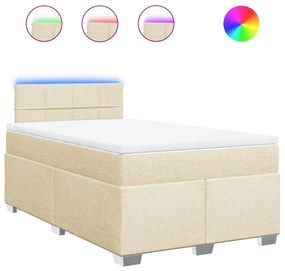 ΚΡΕΒΑΤΙ BOXSPRING ΜΕ ΣΤΡΩΜΑ ΚΡΕΜ 120X200 ΕΚ. ΥΦΑΣΜΑΤΙΝΟ 3288160