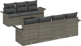 vidaXL Σετ Καναπέ Κήπου 8 τμχ. 7-Αριθμός καθισμάτων Γκρι