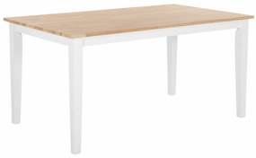 Τραπέζι Berwyn 997, Ανοιχτό χρώμα ξύλου, Άσπρο, 75x90x150cm, 33 kg, Ξύλο, Ξύλο: Καουτσούκ | Epipla1.gr