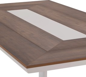 ΤΡΑΠΕΖΙ ΑΛΟΥΜΙΝΙΟΥ TABER HM5131.11 ΛΕΥΚΟ ΜΕ POLYWOOD TOP 200x100x75Υεκ