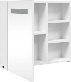 vidaXL Καθρέφτης Μπάνιου με Ντουλάπι &amp; LED Λευκό 60 x 13 x 52 εκ.