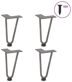 vidaXL Πόδια Φουρκέτας για Τραπεζάκι Σαλονιού 4 τεμ. από Φυσικό Ατσάλι 20 εκ. από Μασίφ Ατσάλι