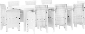 vidaXL Σέτ φαγητού για κήπο 9 pcs Λευκό Πολυπροπυλένιο