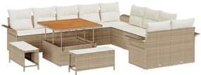 vidaXL Σετ Καναπέ Κήπου 13 pcs Μπεζ συνθετικό ρατάν