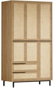 Ντουλάπα Τρίφυλλη On 956LCS3494 112,2x55x195,6cm Oak Three Door