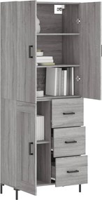 vidaXL Ντουλάπι Γκρι Sonoma 69,5 x 34 x 180 εκ. Επεξεργασμένο Ξύλο