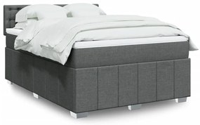 ΚΡΕΒΑΤΙ BOXSPRING ΜΕ ΣΤΡΩΜΑ ΣΚΟΥΡΟ ΓΚΡΙ 140X200 ΕΚ ΥΦΑΣΜΑΤΙΝΟ 3289406