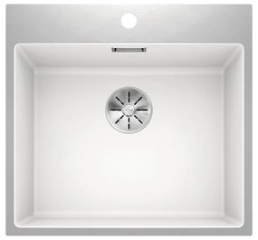 Blanco Subline 500 IF/A White SteelFrame SILGRANIT™ PuraDur™ Γρανιτένιος Νεροχύτης Ένθετος Ισόπεδος 54,3x51cm
