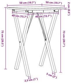 ΤΡΑΠΕΖΙ ΤΡΑΠΕΖΑΡΙΑΣ ΠΛΑΙΣΙΟ Χ50X50X75ΕΚ ΜΑΣΙΦ ΠΕΥΚΟ/ΧΥΤΟΣΙΔΗΡΟΣ 3282691