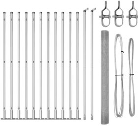 vidaXL Φράχτης  Welded Wire με 13 Φτερωτές Πόστες 1.6x25 μ Γαλβανισμένος Χάλυβας