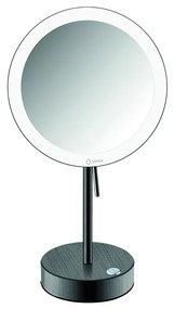 Καθρέπτης Μεγεθυντικός x3 Led Μπαταρίας 4xAA Επικαθήμενος Ø20xH36,5 cm Brushed Gun Metal Sanco Cosmetic Mirrors MRLED-903-AB23