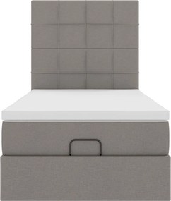 vidaXL Οθωμανικό κρεβάτι με στρώμα Taupe 90x190cm ύφασμα