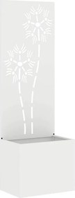 vidaXL Οθόνη Ιδιωτικότητας Κήπου Floral Λευκό 50 x 150 cm