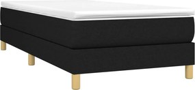 vidaXL Κρεβάτι Boxspring με Στρώμα Μαύρο 80 x 200 εκ. Υφασμάτινο