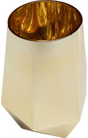 Βάζο Tumbler Diamond Γυαλί Χρυσό 10*10*15εκ. - Μπεζ