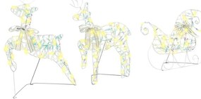 vidaXL LED Ρούντερ με 60 LED 3 pcs Θερμό λευκό PET