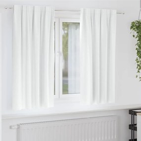 vidaXL Κουρτίνες Μαύρης Ύφανσης με Δαχτυλίδια 2 pcs Λευκό φωτεινό