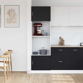vidaXL Κρεμαστό ντουλάπι Μαύρη Οξυά 60 x 57 x 207 εκ