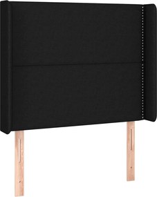 vidaXL Κρεβάτι Boxspring με Στρώμα &amp; LED Μαύρο 100x200 εκ. Υφασμάτινο