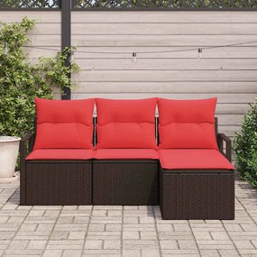 vidaXL Σετ Καναπέ 4 pcs Καφέ συνθετικό ρατάν