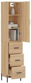 vidaXL Μπουφές Sonoma δρυς 34,5 x 34 x 180 εκ. από Επεξεργασμένο Ξύλο