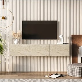 Stewehome Τηλεοπτική μονάδα τραβερτίνη μάρμαρο Μπεζ 150x31x28 cm