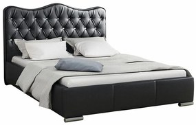 Κρεβάτι Baltimore 141, Διπλό, Μαύρο, Οικολογικό δέρμα, Τάβλες για Κρεβάτι, 200x218x100cm, 133 kg | Epipla1.gr