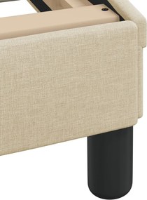 vidaXL Κρεβάτι με Στρώμα Hvar Κρεμ 140x200 εκ. Υφασμάτινο