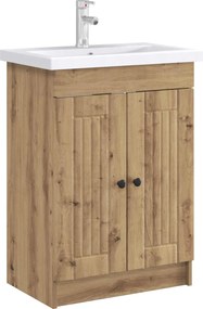 vidaXL Ντουλάπι κάτω από τον νιπτήρα Artisan Δρυς 56 x 37,5 x 81 εκ