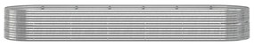 Ζαρντινιέρα Ασημί 510x140x68 εκ. Ατσάλι με Ηλεκτρ. Βαφή Πούδρας - Ασήμι