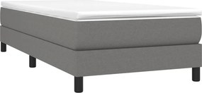 vidaXL Κρεβάτι Boxspring με Στρώμα Σκούρο Γκρι 100x200 εκ. Υφασμάτινο