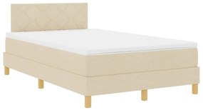 vidaXL Κρεβάτι με ελατήρια με στρώμα Κρεμ 120 x 200 cm ύφασμα