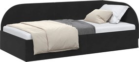 vidaXL Κρεβάτι Γωνίας Μαύρο 80 x 200 cm Βελούδο