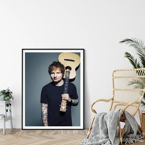 Πόστερ &amp; Κάδρο Ed Sheeran PRT038 22x31cm Μαύρο Ξύλινο Κάδρο (με πόστερ)