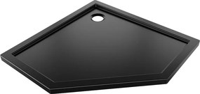 Mexen Flow πενταγωνικός ντους slim 80 x 80 cm, μαύρο ματ - 46P708080