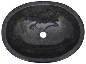 vidaXL Νιπτήρας Μαύρος 53 x 40 x 15 εκ. Μαρμάρινος