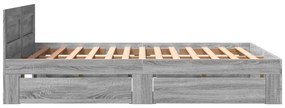 vidaXL Πλαίσιο Κρεβατιού με Κεφαλάρι Γκρι Sonoma 160x200εκ. Επεξ. Ξύλο