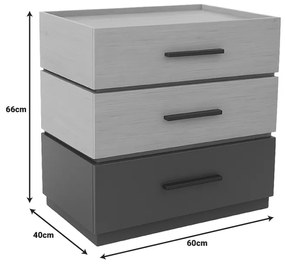 ΚΟΜΟΔΙΝΟ SONLEN PAKOWORLD MDF ΣΕ SONOMA-ΑΝΘΡΑΚΙ ΑΠΟΧΡΩΣΗ 60X40X66ΕΚ