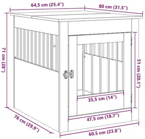 ΚΛΟΥΒΙ ΣΚΥΛΟΥ ΓΚΡΙ ΣΚΥΡΟΔΕΜ. 64,5 X 80 X 71 ΕΚ. ΕΠΕΞΕΡΓ. ΞΥΛΟ 857644